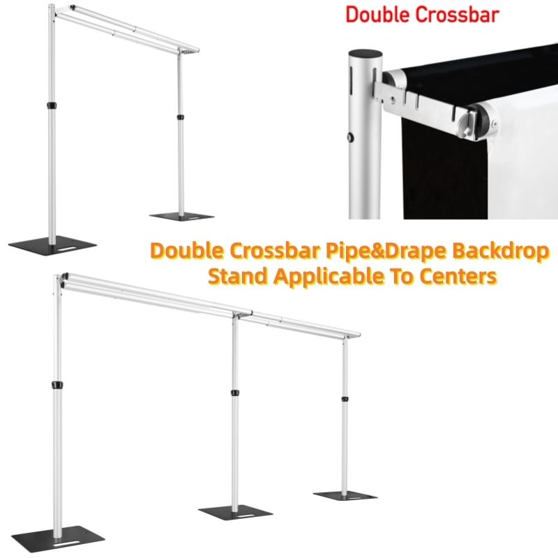 Photography Backdrop Stand Kit - ระบบโครงเหล็กคู่สำหรับฉากหลังถ่ายภาพ วิดีโอ สตูดิโอถ่ายภาพ มัสลิน กรีนสกรีน
