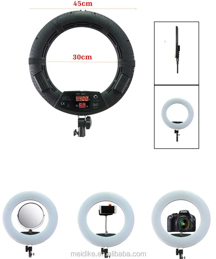 Ring Light 18 Inch Studio - 【2026】ไฟวงแหวนถ่ายภาพ CHKJ FD-480II 96W 480 ดวง
