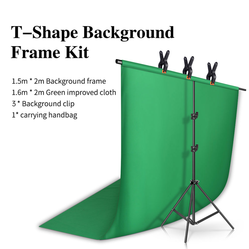 Photography Backdrop Stand Kit - ถ่ายภาพสตูดิโอ T-Shape ฉากหลังพื้นหลังกรอบสนับสนุนชุดสำหรับ Video Chroma Key