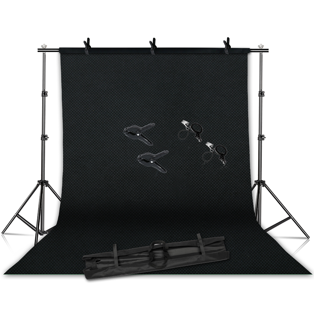 Photography Backdrop Stand Kit - ขาตั้งฉากถ่ายภาพพร้อมฉากหลังปรับได้ ระบบโครงฉากหลังกรีนสกรีน ชุดอุปกรณ์สำหรับสตูดิโอ