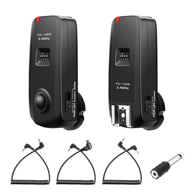 Wireless Flash Trigger 2.4G - A99E-FC-16 2.4G กล้องไร้สายชัตเตอร์สตูดิโอแฟลชทริกเกอร์พร้อมตัวรับสัญญาณคู่สำหรับกล้องแคนนอน DSLR มิเรอร์เลส