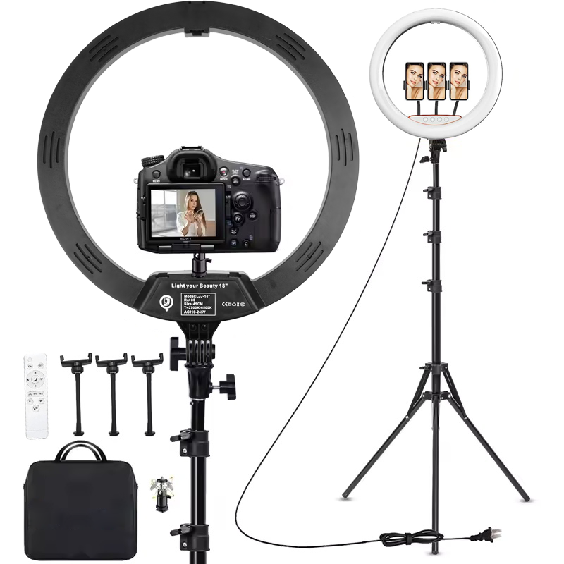 Ring Light 18 Inch Studio - ไฟวงแหวนสำหรับถ่ายภาพขนาด 18 นิ้ว พร้อมขาตั้งกล้อง 78 นิ้ว