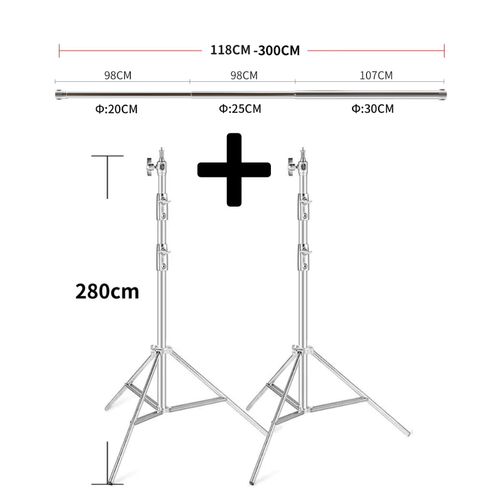 Photography Backdrop Stand Kit - 2.8x 2/3M ระบบรองรับฉากยึดสำหรับถ่ายภาพ, ขาตั้งสำหรับสตูดิโอถ่ายภาพ