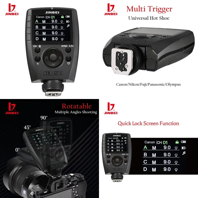Wireless Flash Trigger 2.4G - ตัวกระตุ้นแฟลชไร้สาย 2.4G TTL พร้อมหน้าจอสีสำหรับไฟสตูดิโอและการใช้งานหลายกล้อง