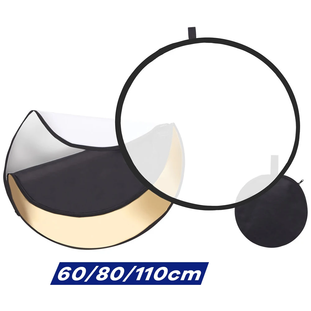 Reflector 5 In 1 110Cm - แผ่นสะท้อนแสงแบบวงกลมพับได้ขนาด5-in-1 60/80/110ซม. แผงโปร่งแสงแผงปรับแสงสตูดิโอสำหรับภาพผลิตภัณฑ์