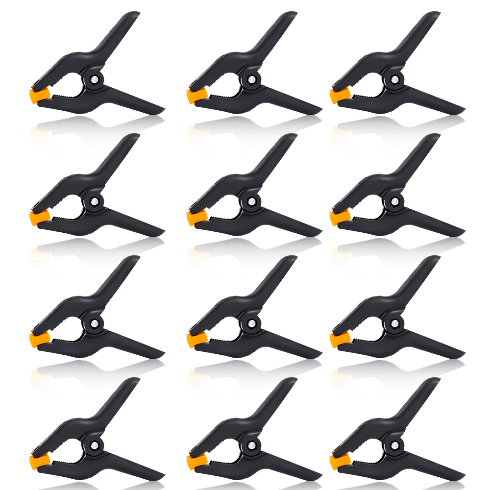 Photography Backdrop Stand Kit - 12 ชิ้นการถ่ายภาพ Heavy Duty Muslin Clamps,