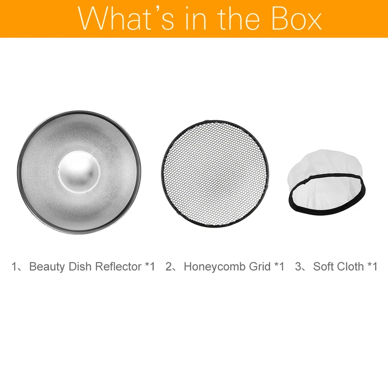 จานสะท้อนแสงสีเงินขนาด 55 ซม.  - Beauty Dish 55Cm Studio บทวิจารณ์และราคา