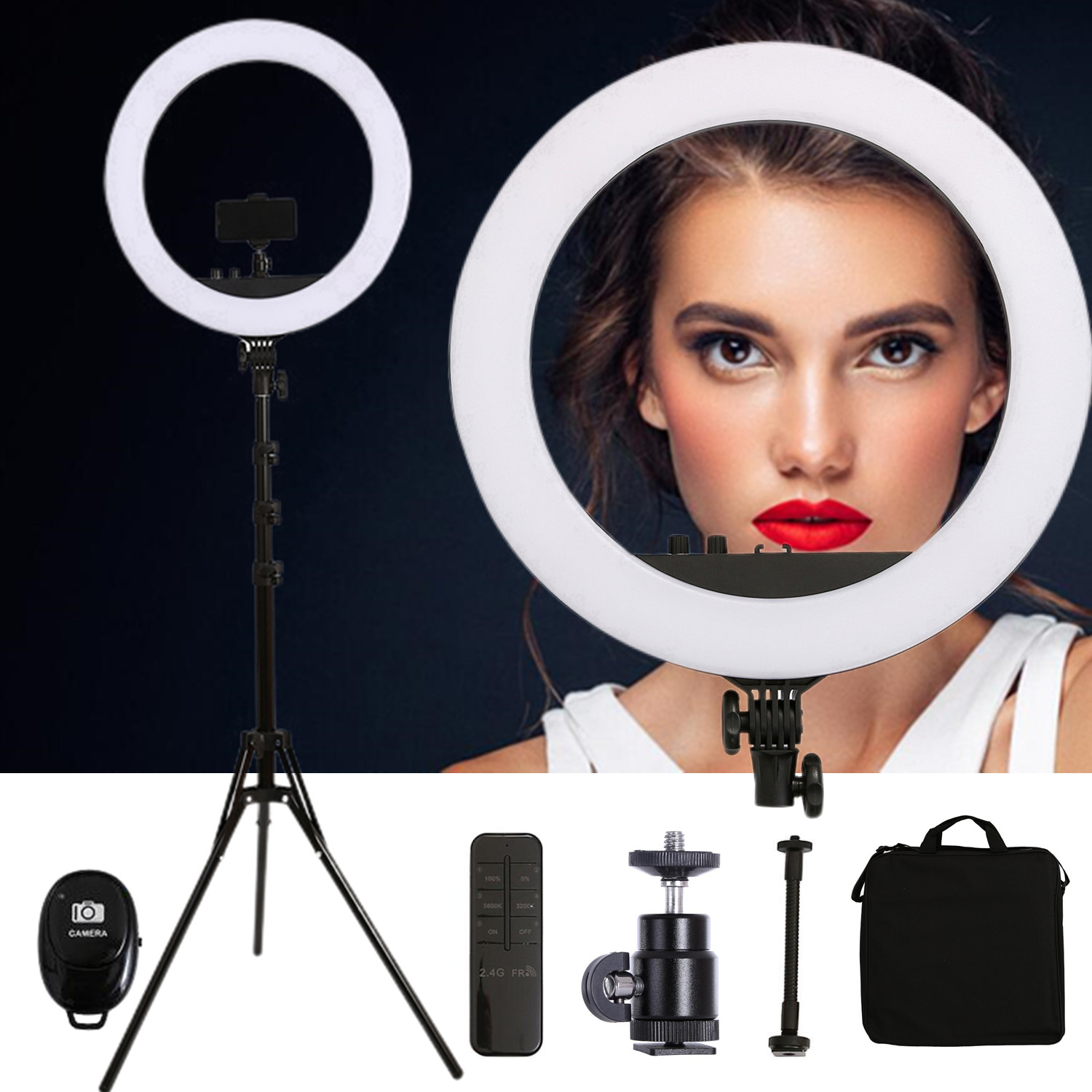 18นิ้ว55W สตูดิโอถ่ายภาพ LED แ - Ring Light 18 Inch Studio บทวิจารณ์และราคา
