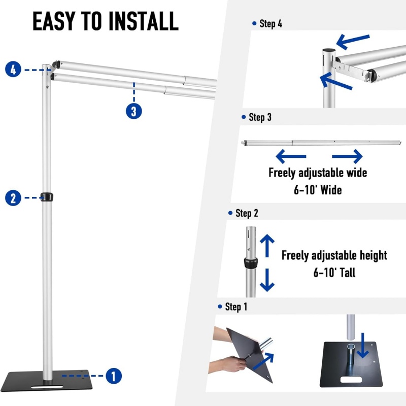 ระบบโครงเหล็กคู่สำหรับฉากหลังถ - Photography Backdrop Stand Kit บทวิจารณ์และราคา