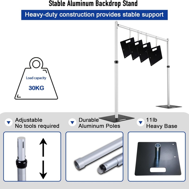 ระบบโครงเหล็กคู่สำหรับฉากหลังถ - Photography Backdrop Stand Kit บทวิจารณ์และราคา