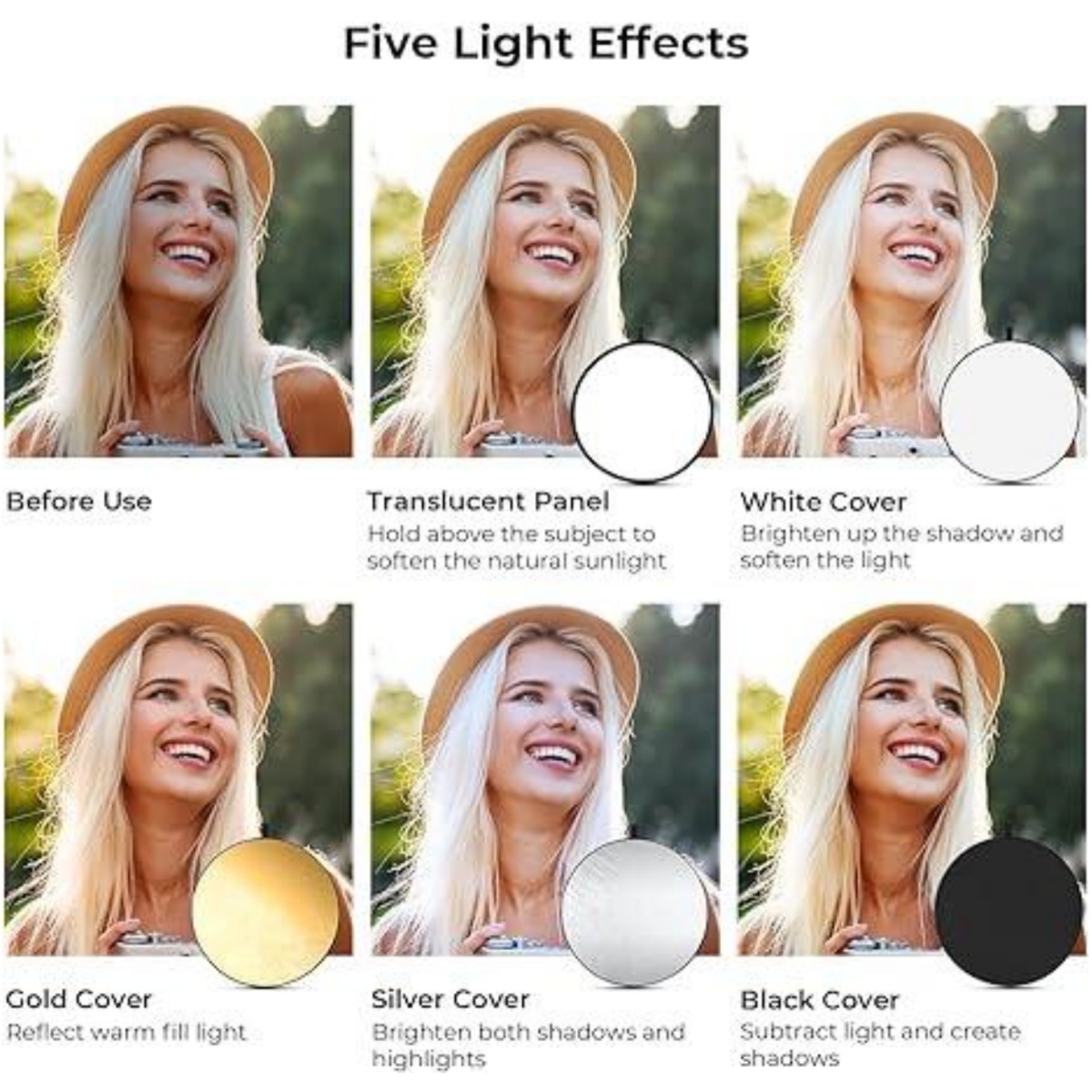 Huanyingbjb ตัวสะท้อนแสงแบบพกพ - Reflector 5 In 1 110Cm บทวิจารณ์และราคา