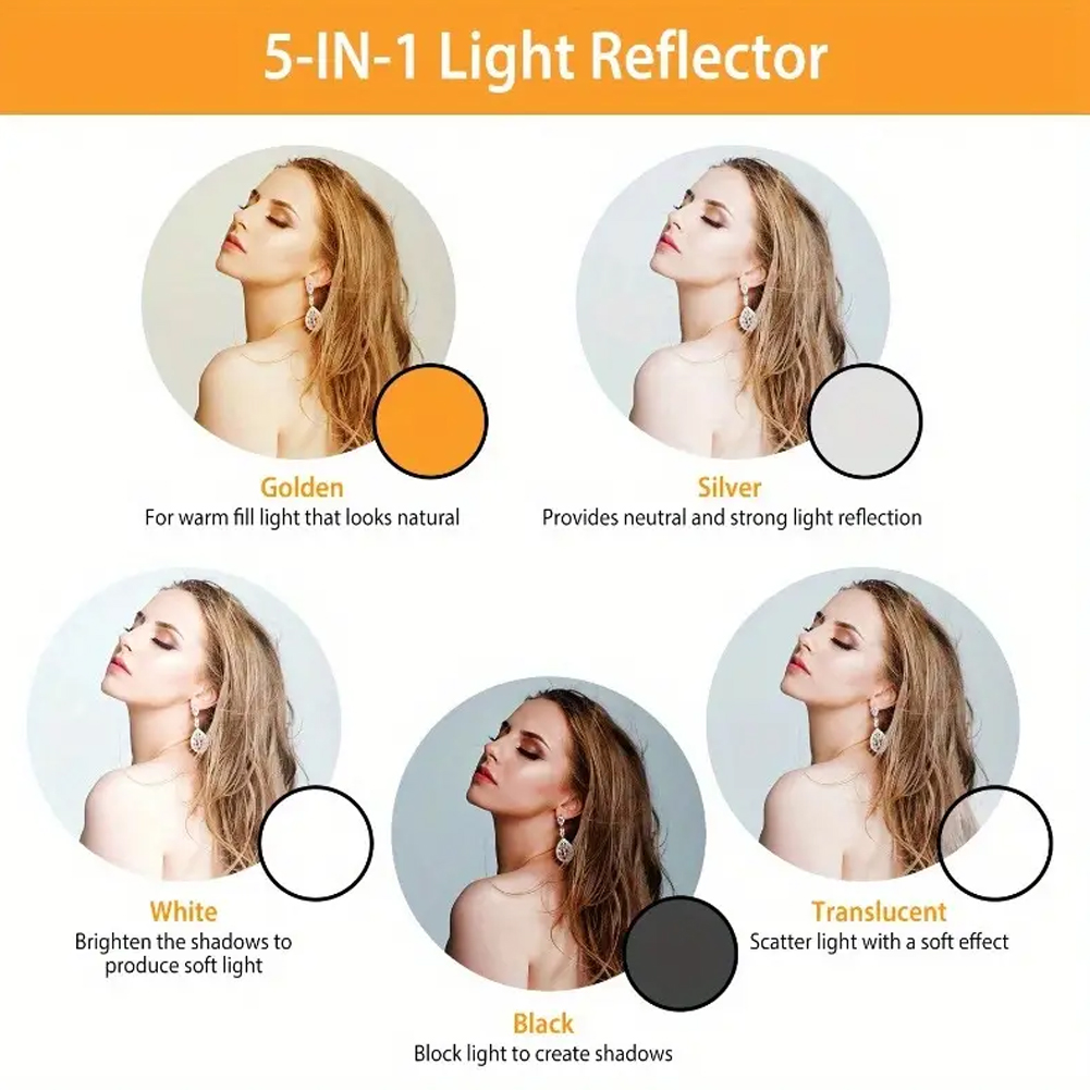 ชุดแผ่นสะท้อนแสงสำหรับถ่ายภาพ  - Reflector 5 In 1 110Cm บทวิจารณ์และราคา