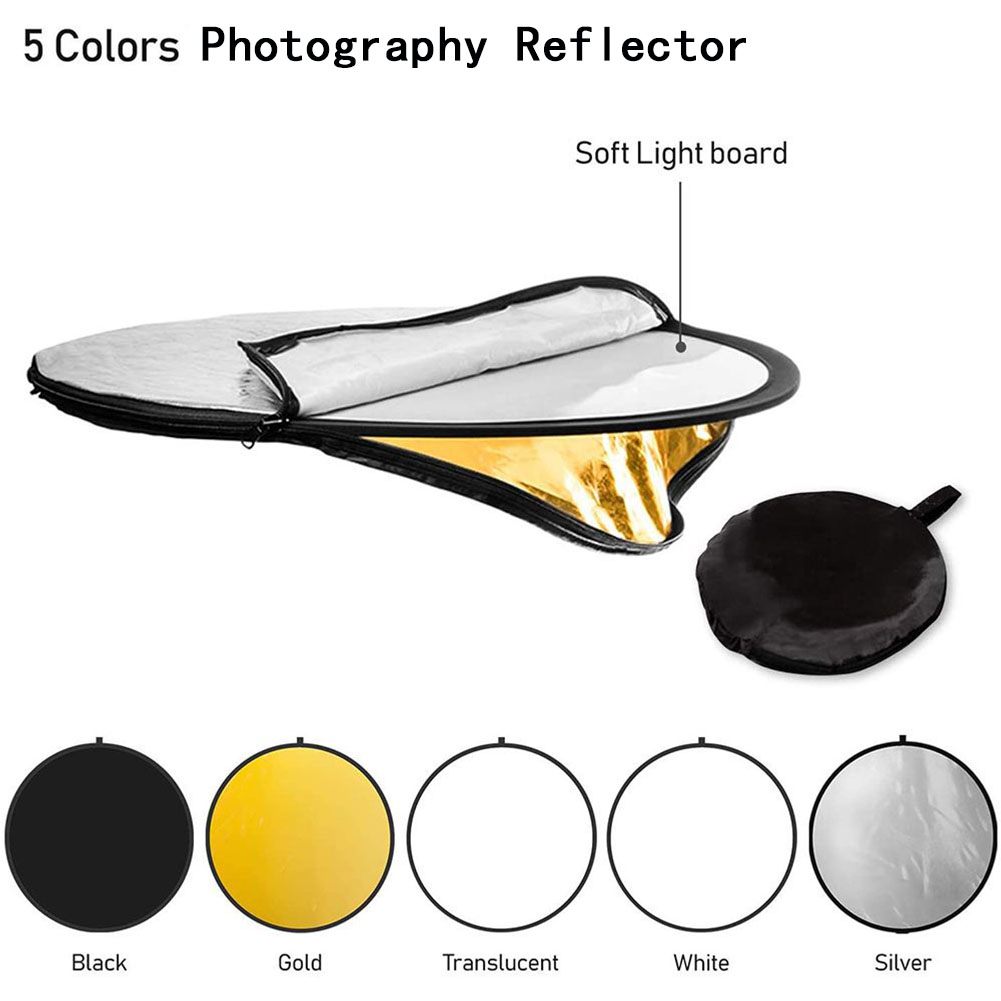 ชุดแผ่นสะท้อนแสงสำหรับถ่ายภาพ  - Reflector 5 In 1 110Cm บทวิจารณ์และราคา