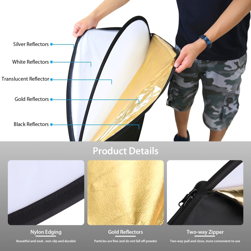 PULUZ 5 สีใน 1 การถ่ายภาพ Refl - Reflector 5 In 1 110Cm บทวิจารณ์และราคา