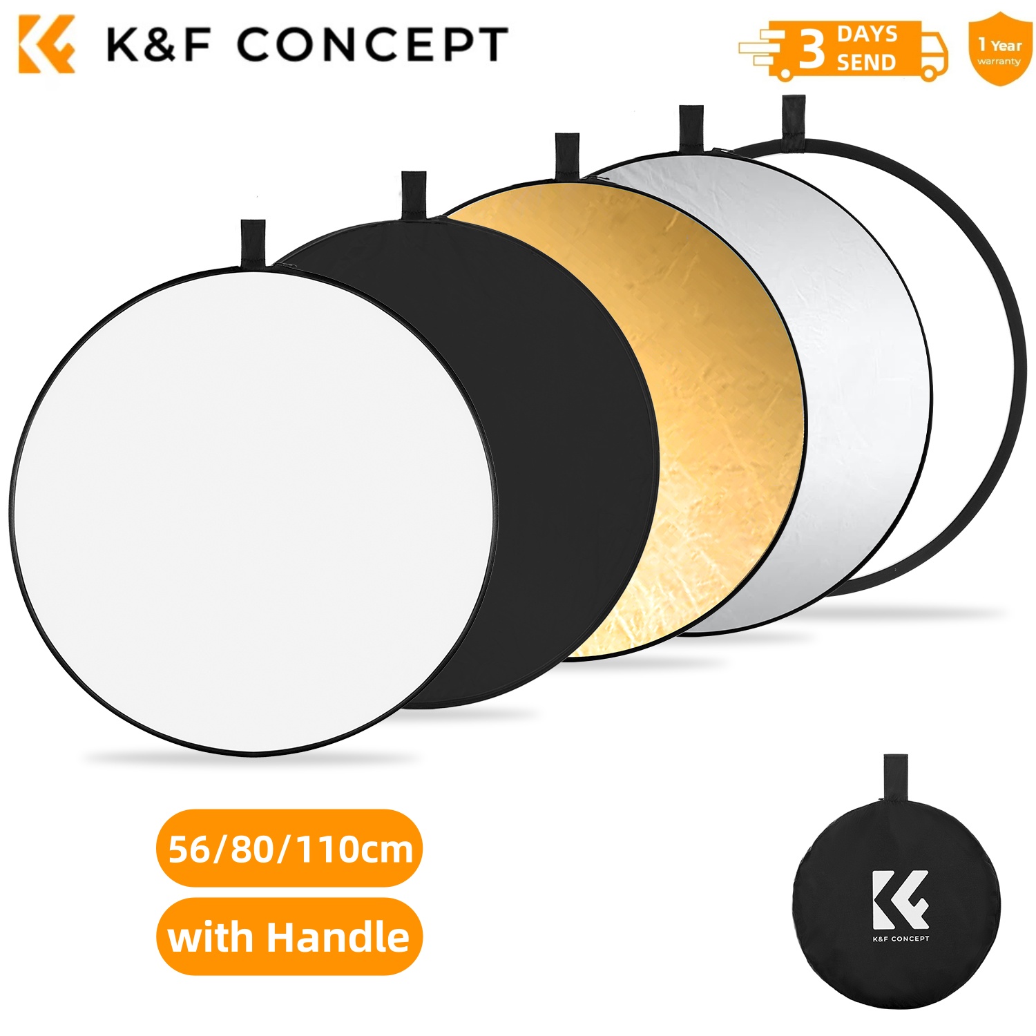K&F CONCEPT 56/80/110 ซม. ชุดอ - Reflector 5 In 1 110Cm บทวิจารณ์และราคา