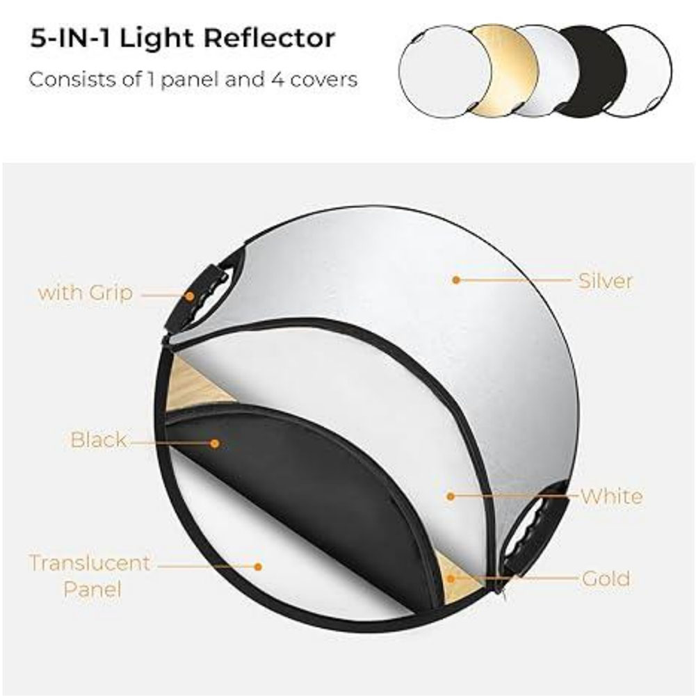 ชุดสะท้อนแสงการถ่ายภาพ 5-in-1  - Reflector 5 In 1 110Cm บทวิจารณ์และราคา