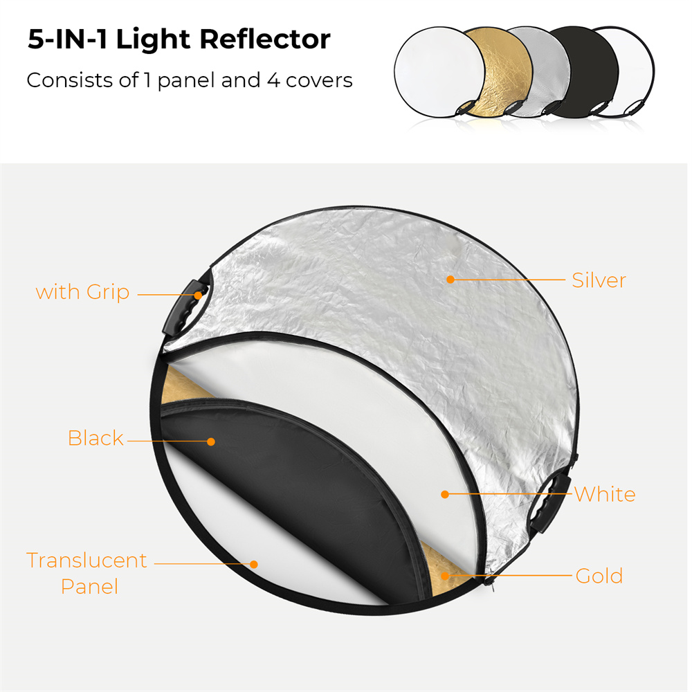 แผ่นสะท้อนแสง K&F CONCEPT 5-in - Reflector 5 In 1 110Cm บทวิจารณ์และราคา
