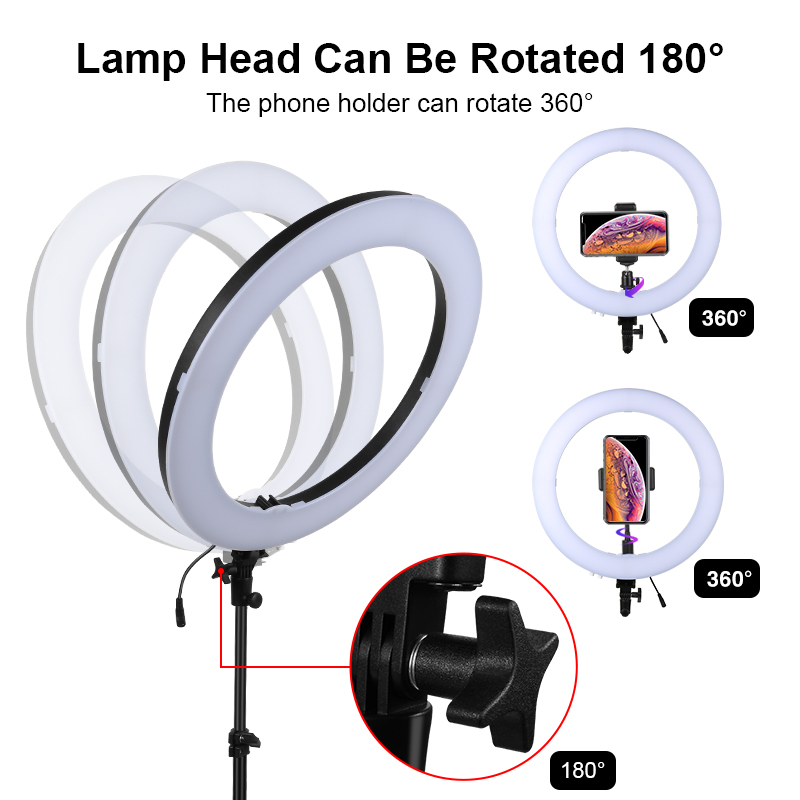 18 นิ้วแหวนแสงขาตั้งกล้อง 200  - Ring Light 18 Inch Studio บทวิจารณ์และราคา