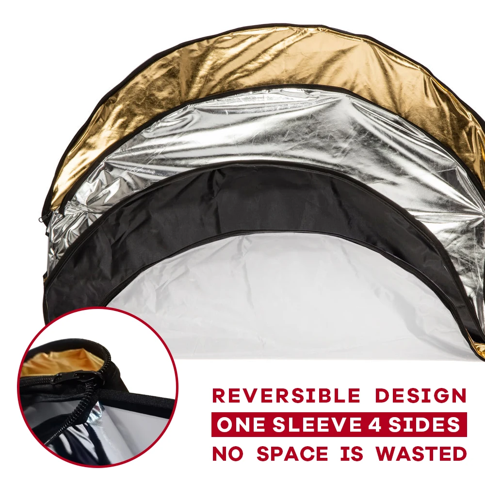 แผ่นสะท้อนแสงแบบวงกลมพับได้ขนา - Reflector 5 In 1 110Cm บทวิจารณ์และราคา